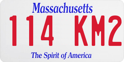 MA license plate 114KM2