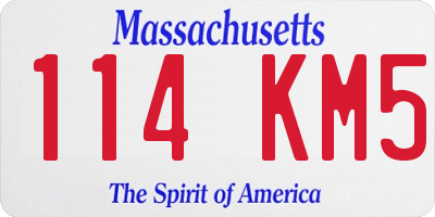 MA license plate 114KM5