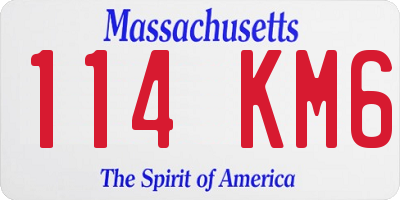 MA license plate 114KM6