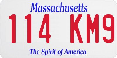 MA license plate 114KM9