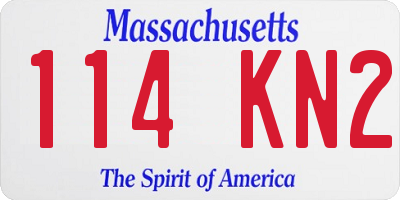 MA license plate 114KN2
