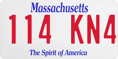 MA license plate 114KN4