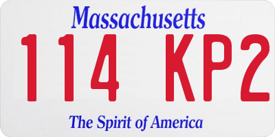 MA license plate 114KP2