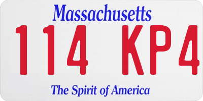 MA license plate 114KP4
