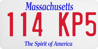 MA license plate 114KP5