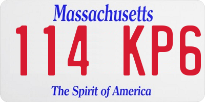 MA license plate 114KP6