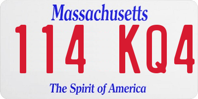 MA license plate 114KQ4