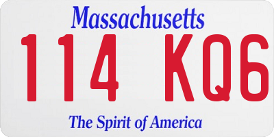 MA license plate 114KQ6