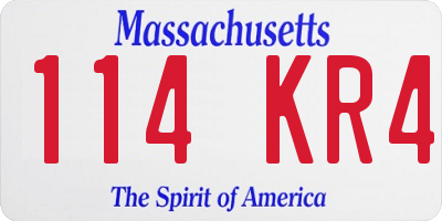 MA license plate 114KR4