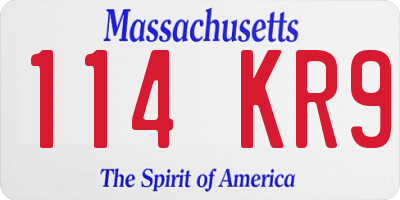 MA license plate 114KR9