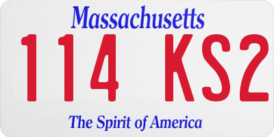 MA license plate 114KS2