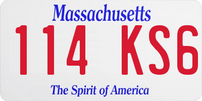 MA license plate 114KS6