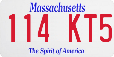 MA license plate 114KT5
