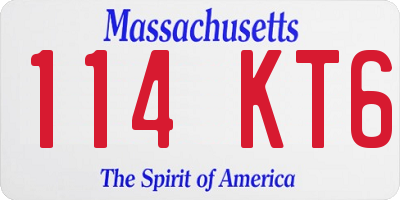 MA license plate 114KT6