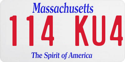MA license plate 114KU4
