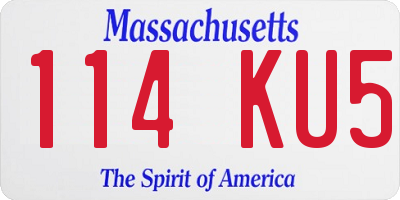 MA license plate 114KU5