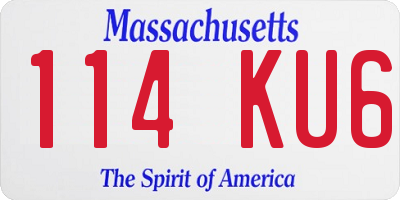MA license plate 114KU6