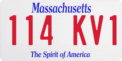 MA license plate 114KV1