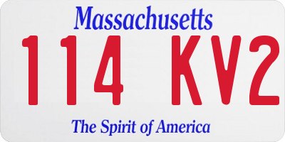 MA license plate 114KV2