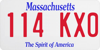 MA license plate 114KX0