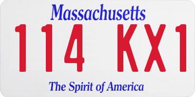 MA license plate 114KX1