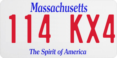 MA license plate 114KX4