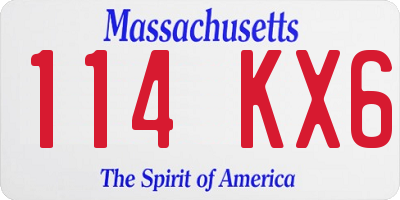 MA license plate 114KX6