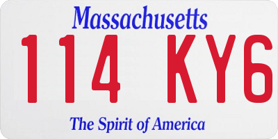 MA license plate 114KY6
