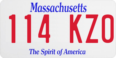 MA license plate 114KZ0
