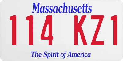 MA license plate 114KZ1