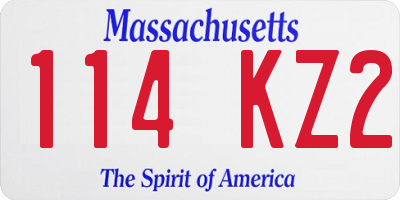 MA license plate 114KZ2