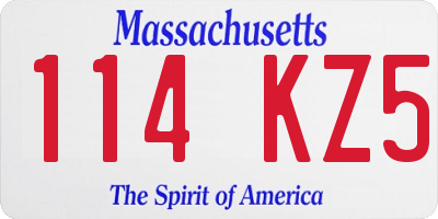 MA license plate 114KZ5