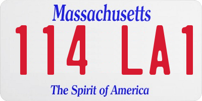 MA license plate 114LA1