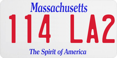MA license plate 114LA2