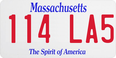 MA license plate 114LA5
