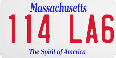 MA license plate 114LA6