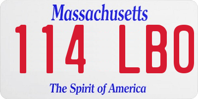 MA license plate 114LB0