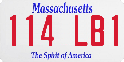 MA license plate 114LB1