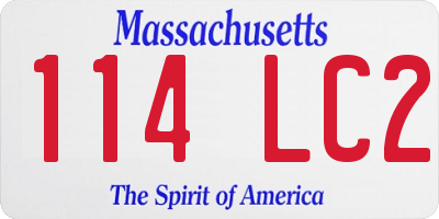 MA license plate 114LC2