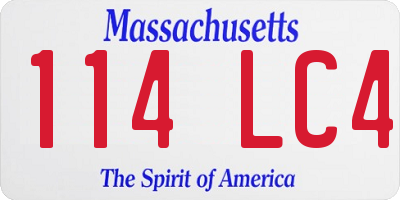 MA license plate 114LC4