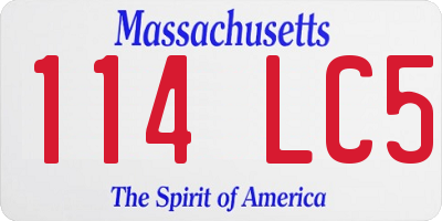 MA license plate 114LC5