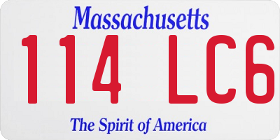 MA license plate 114LC6