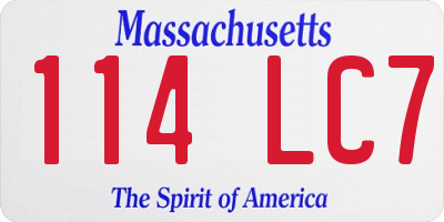 MA license plate 114LC7