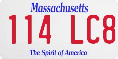 MA license plate 114LC8