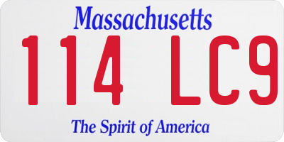 MA license plate 114LC9