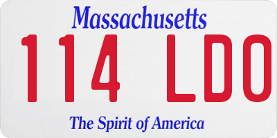 MA license plate 114LD0