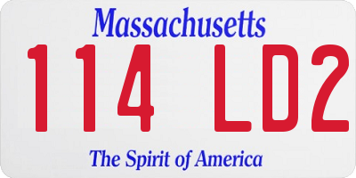 MA license plate 114LD2