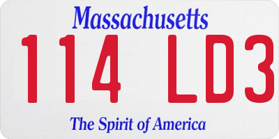 MA license plate 114LD3