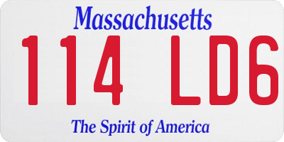 MA license plate 114LD6