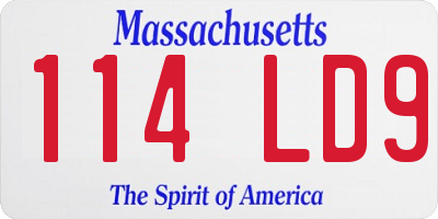 MA license plate 114LD9